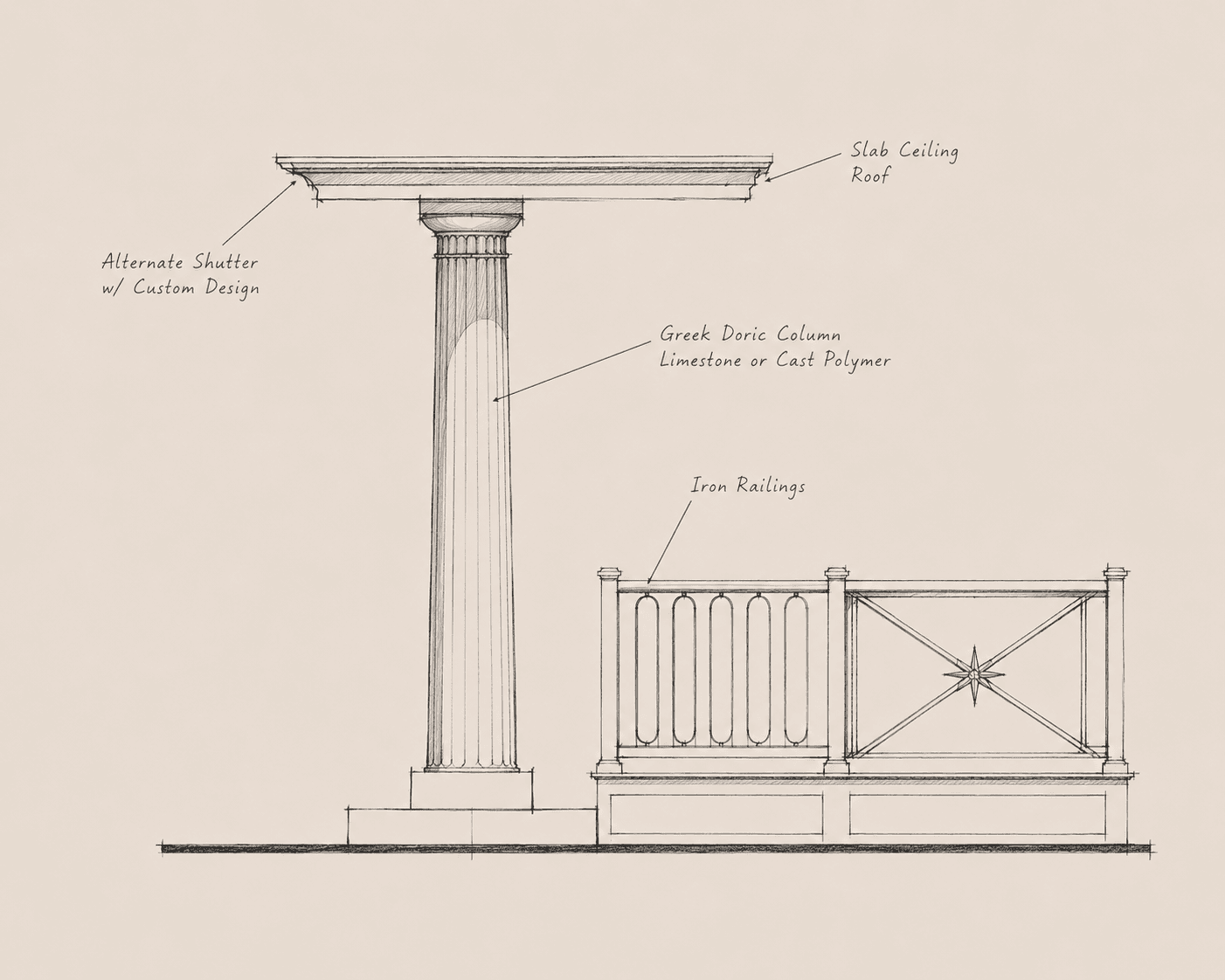 Mid-Century Regency elevation study